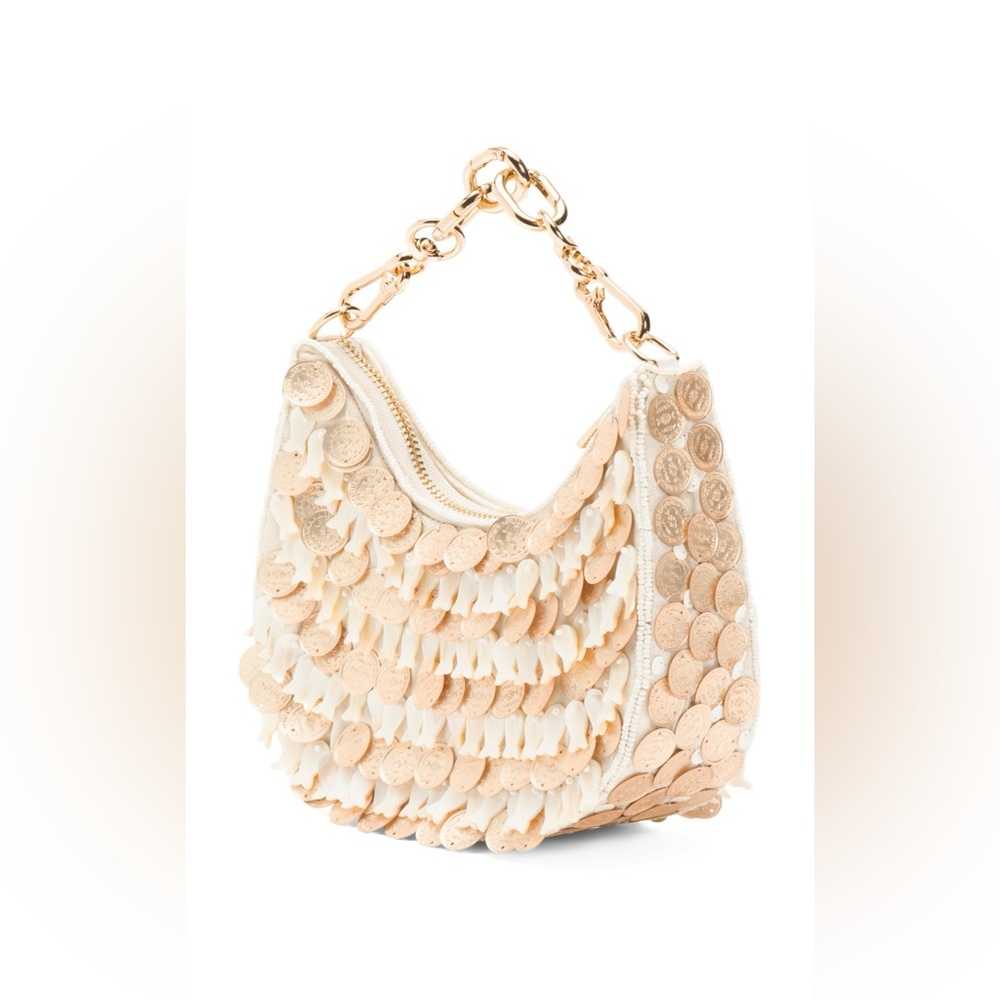 Elegant Cream Mini Bag with Gold Accents - Picture 2 of 4